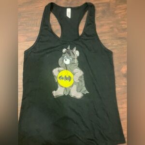 Black Tank Top with Bear Graphic Batman care bear